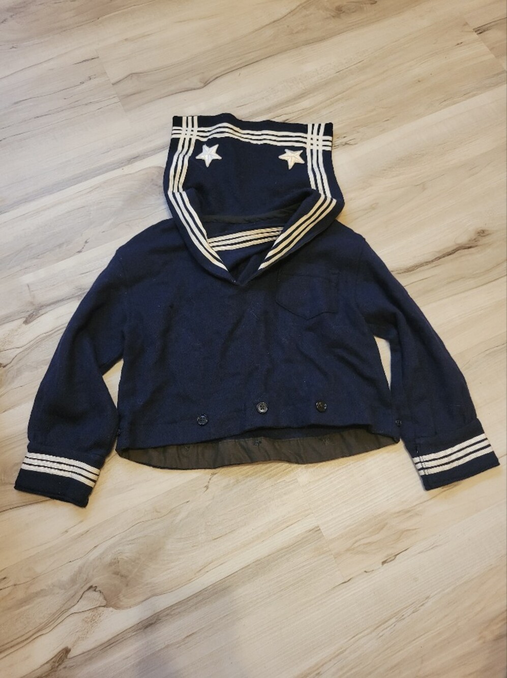 Navy Kids Sailor-Style Jacket with Star Detail